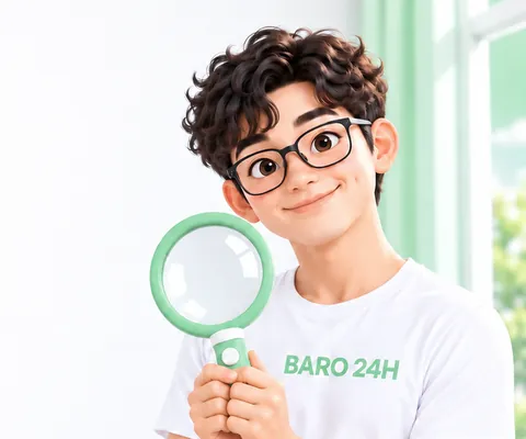 돋보기로 차이를 살펴보는 3D 인물